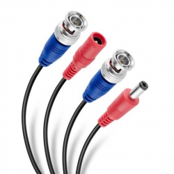 Steren Cable CCTV-315 BNC/2.1mm Macho - BNC Macho/2.1mm Hembra, 18 Metros, Negro 