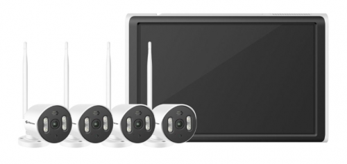 Steren Kit de Vigilancia CCTV-990LCD de 4 Cámaras CCTV Bullet con Grabadora de 8 Canales 