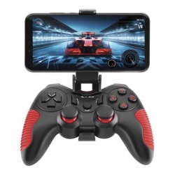 Steren Gamepad COM-016, Inalámbrico, Bluetooth, Negro/Rojo 