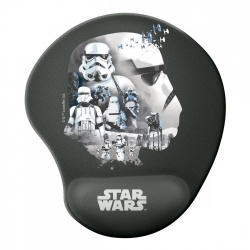 Mousepad Steren con Descansa Muñecas Trooper, 22 x 25.5cm, Gris/Blanco 