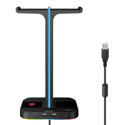 Steren Base para Audífonos Gamer COM-070 RGB, 2x USB 2.0, Negro 