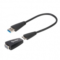 Steren Adaptador USB A Macho - VGA Hembra, Negro 