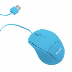 Mini Mouse Steren Óptico COM-5219, Alámbrico, USB, 800DPI, Azul 