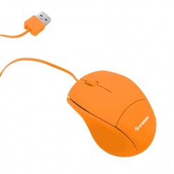 Mini Mouse Steren Óptico COM-5219, Alámbrico, USB, 800DPI, Naranja 