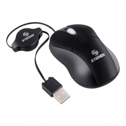 Steren Mini Mouse Óptico COM-525, Alámbrico, USB, 800DPI, Negro 