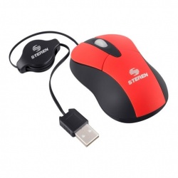 Steren Mini Mouse Óptico COM-525, Alámbrico, USB, 800DPI, Rojo 