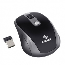 Mouse Steren Óptico COM-5700, Inalámbrico, USB, 2000DPI, Negro 