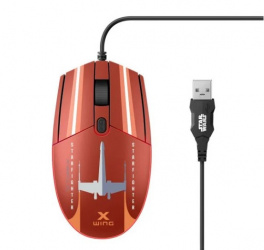 Mouse Steren Óptico COM-5704, Alámbrico, USB, 1600DPI, Rojo 
