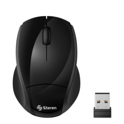 Mouse Ergonómico Steren COM-5706, Inalámbrico, Óptico, 1.200DPI, RF Inalámbrico, Negro 