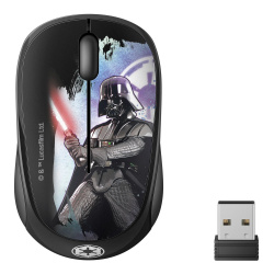 Mini Mouse Steren Óptico Star Wars Vader, Inalámbrico, USB, 1200DPI, Negro 