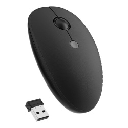 Mouse Steren Óptico con Acabado Tipo Piel COM-5710, Inalámbrico, USB, 1600DPI, Negro 