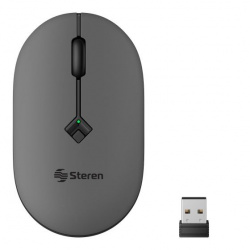 Mini Mouse Steren COM-5712, Inalámbrico, USB, 1600DPI, Gris 