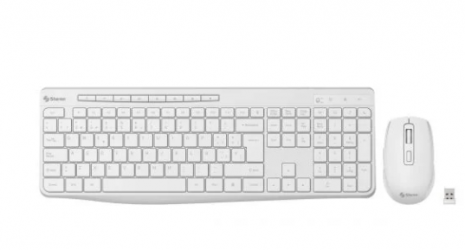Kit de Teclado y Mouse Steren COM-6200, Inalámbrico, USB, Blanco, Español 