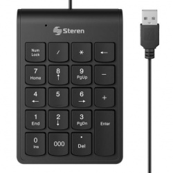 Steren Teclado Numérico COM-625, Alámbrico, USB, Negro 