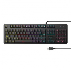 Teclado Gamer Steren COM-6500 RGB, Teclado Mecánico, Alámbrico, Negro (Español) 