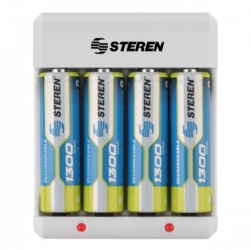Steren Cargador CRG-015 para 1-4 Pilas, AAA 