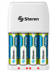 Steren Cargador para 4 Pilas CRG-016, AA/AAA, 4 Pilas Incluidas 
