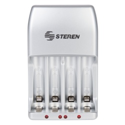 Steren Cargador CRG-100 para 4 Pilas AA/AAA - incluye 4 Pilas AA 