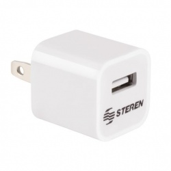 Steren Cargador de Pared ELI-705, 1x USB, Blanco 