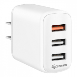 Steren Cargador de Pared ELI-723, 18W, 9V, 3 x USB-A 