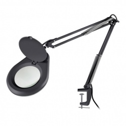 Steren Lámpara LED con Lupa y Brazo Articulado HER-740NE, Negro 