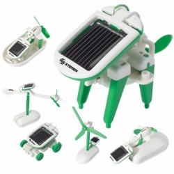 Steren Kit Solar 6 en 1 para Armar K-555, Verde/Blanco 