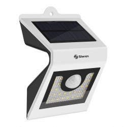 Steren Mini lámpara LED con Sensor de Movimiento y Celda Solar LAM-708, hasta 4 Metros, Negro/Blanco 
