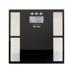 Báscula Corporal Steren MED-110, hasta 150Kg, Negro, Medición de IMC/Grasa Corporal/Agua Corporal/Densidad de Huesos 