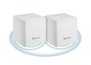 Steren Access Point con Sistema de Red Wi-Fi en Malla MESH-200+, 2 x RJ-45, 1500Mbit/s, Wi-Fi 6, Doble Banda 2.4/5 GHz, 2 Antenas, 2 Piezas  
