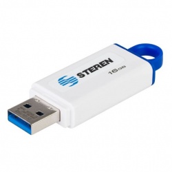 Memoria USB Steren MFD-016, 16GB, USB 3.2, Blanco/Azul 