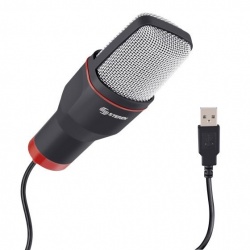 Steren Micrófono de Condensador MIC-550, Alámbrico USB, Negro/Metálico 