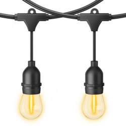 Steren Serie Foco Vintage LED MODLED-300, Exterior, Luz Cálida, 1W, 750 Lúmenes, Negro, 12 Piezas 