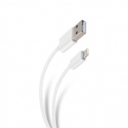 Steren Cable POD-406 USB Macho - Lightning Macho, 2 Metros, Blanco, para iPhone 8/X/XS/XR/XS Max 