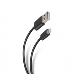 Steren Cable POD-406 USB Macho - Lightning Macho, 2 Metros, Negro, para iPhone 8/X/XS/XR/XS Max 