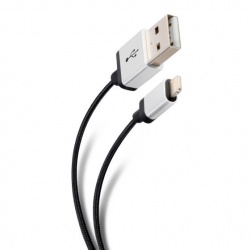 Steren Cable de Carga Elite Lightning Macho - USB A Macho, 1 Metro, Negro, para iPod/iPhone/iPad 