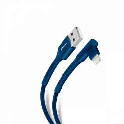 Steren Cable Lightning Angulado Macho - USB-A Macho, 1 Metro, Azul 