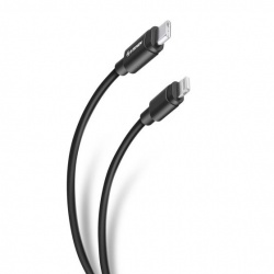 Steren Cable de Carga Lightning Macho - USB C Macho, 1.8 Metros, Negro, para iPad/iPhone 