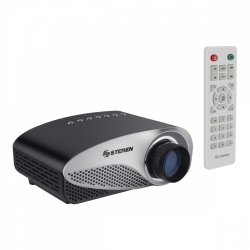 Proyector Portátil con Sintonizador de TV Steren PRO-110 LCD, con Bocinas, Negro/Plata 