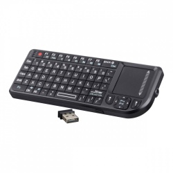 Teclado con Mousepad Steren RM-320, RF Inalámbrico, USB, Negro (Inglés) 