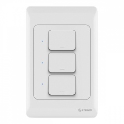 Steren Interruptor de Luz Inteligente SHOME-117, 3 Botones, WiFi, Blanco 