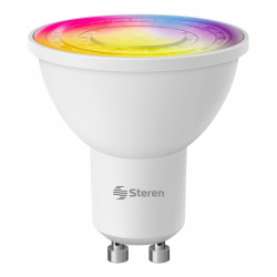 Steren Foco LED Inteligente SHOME-121, WiFi, RGB, Base GU10, 5W, 400 Lúmenes, Blanco 