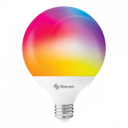 Steren Foco LED Inteligente SHOME-122, WiFi, Multicolor, Base E27, 15W, 1500 Lúmenes, Blanco, Ahorro de 85% vs Foco Tradicional 100W 