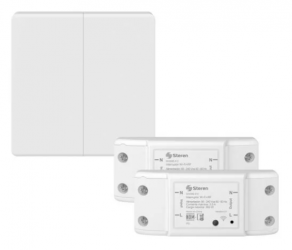 Steren Interruptor de Luz Inteligente SHOME-612, 2 Botones, Wi-Fi, Blanco  