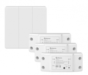 Steren Interruptor de Luz Inteligente SHOME-613, 3 Botones, Wi-Fi, Blanco  