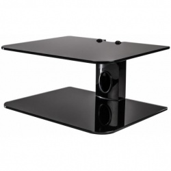 Steren Repisa Doble de Cristal Templado STV-301, hasta 30Kg, Negro 