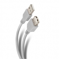 Steren Cable USB A Macho - USB A Hembra, 1.8 Meros, Blanco 