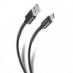 Steren Cable USB A Macho - USB C Macho, 1.2 Metros, Negro 