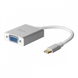 Steren Adaptador USB-C Macho - VGA Hembra, Plata 