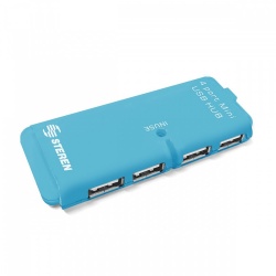 Steren Hub USB 2.0 Macho - 4x USB Hembra, Azul 
