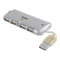 Steren Hub USB 2.0 - 4x USB 2.0 Hembra, 480Mbit/s, Gris 